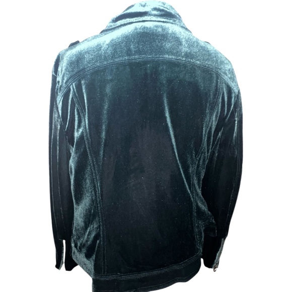 INC International Concepts Glam Velvet Green Moto Jacket Blazer Plus Size XXL - Picture 8 of 14